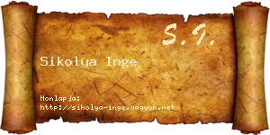 Sikolya Inge névjegykártya